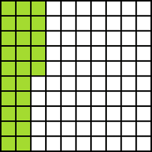 Lime Base Ten Squares 25:100