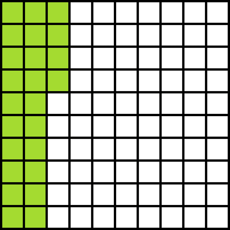 Lime Base Ten Squares 24:100