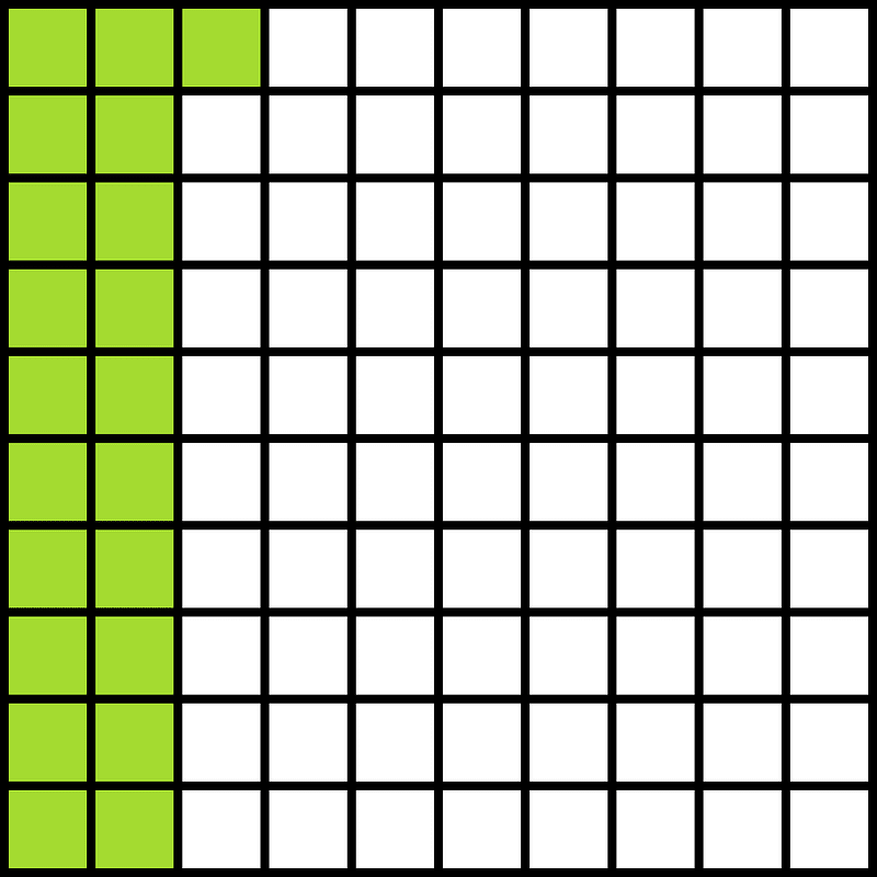 Lime Base Ten Squares 21:100