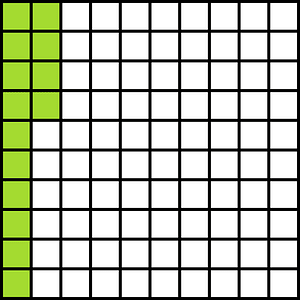 Lime Base Ten Squares 14:100