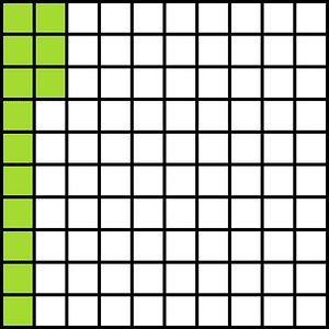 Lime Base Ten Squares 13:100