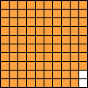 Orange Base Ten Squares 98:100