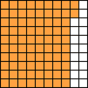 Orange Base Ten Squares 82:100