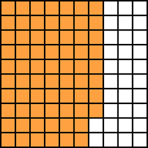 Orange Base Ten Squares 68:100