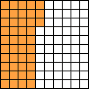 Orange Base Ten Squares 43:100