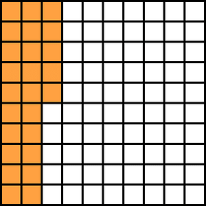 Orange Base Ten Squares 25:100