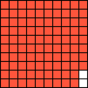 Vermilion Base Ten Squares 98:100