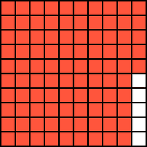 Vermilion Base Ten Squares 95:100