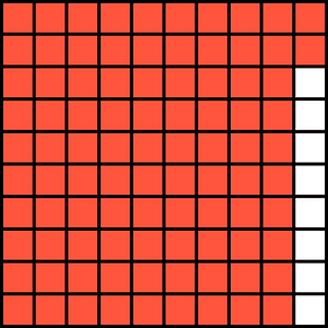 Vermilion Base Ten Squares 92:100