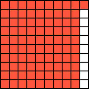 Vermilion Base Ten Squares 91:100