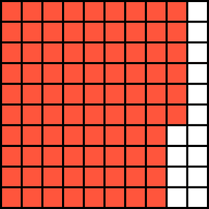 Vermilion Base Ten Squares 86:100