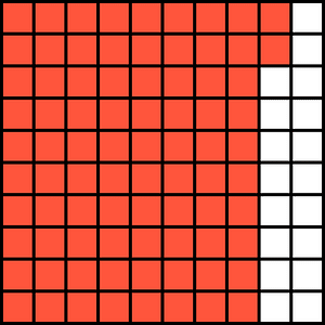 Vermilion Base Ten Squares 82:100