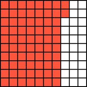Vermilion Base Ten Squares 72:100