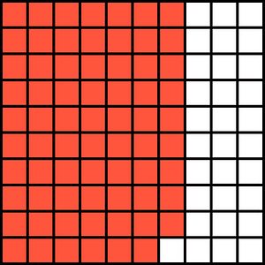 Vermilion Base Ten Squares 69:100