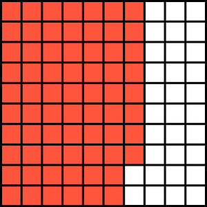 Vermilion Base Ten Squares 68:100