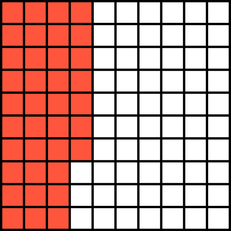 Vermilion Base Ten Squares 37:100
