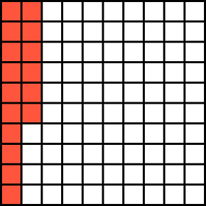 Vermilion Base Ten Squares 16:100