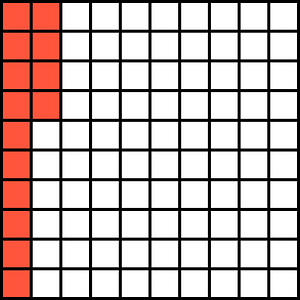 Vermilion Base Ten Squares 14:100