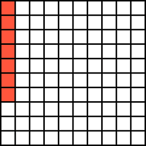 Vermilion Base Ten Squares 7:100