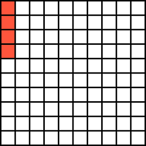 Vermilion Base Ten Squares 4:100