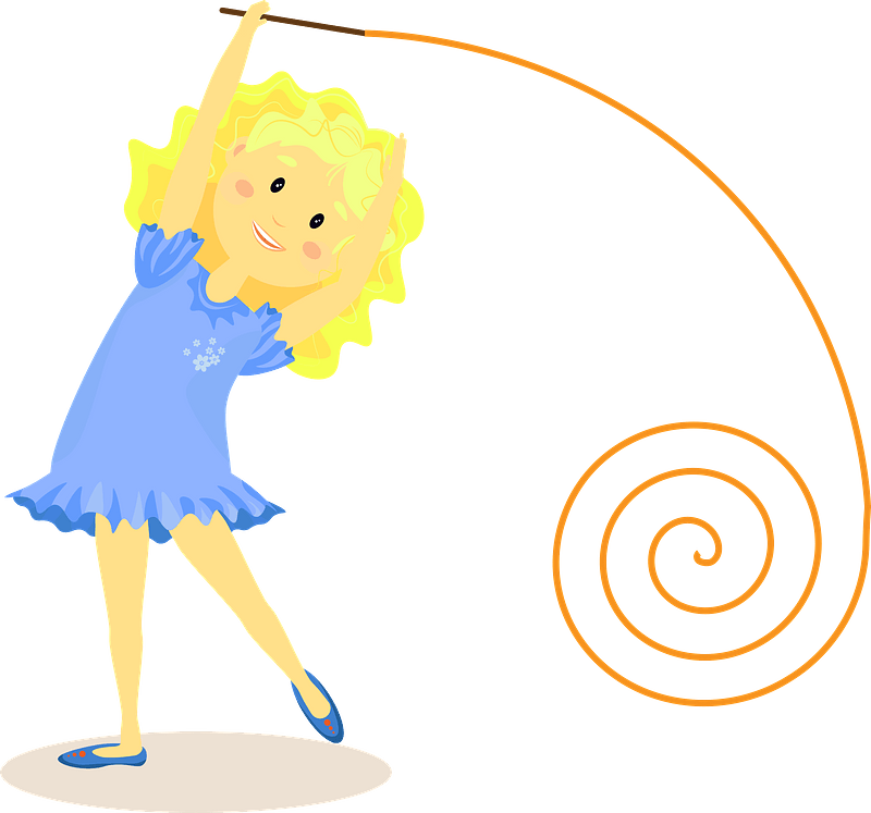 Ballerina girl with ribbon