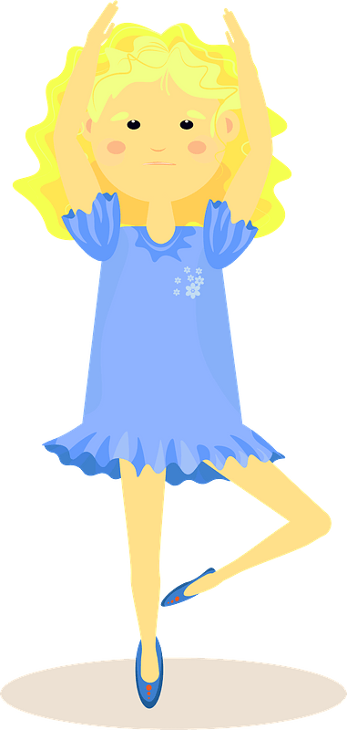 Girl is doing exercise