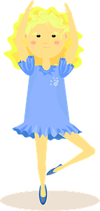 Girl is doing exercise