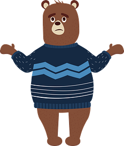 Bear in a sweater