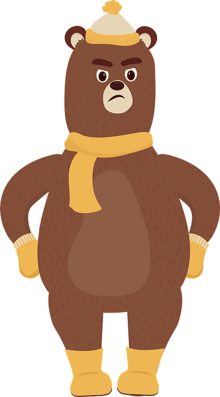Bear in winter cloth