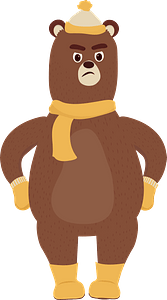 Bear in winter cloth