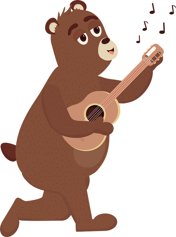Bear is singing serenade