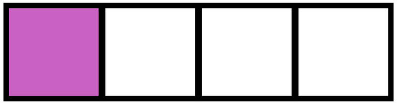 Magenta Rectangle Fraction 1:4
