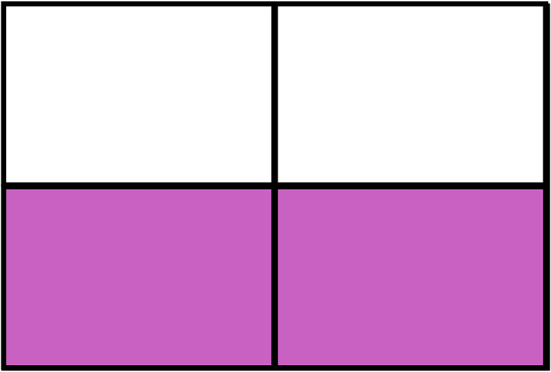 Magenta Rectangle Fraction 2:4