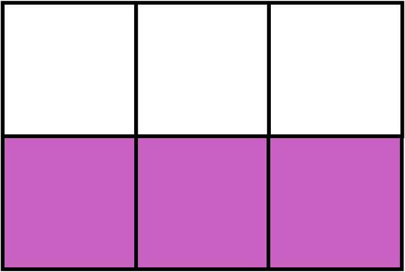 Magenta Rectangle Fraction 3:6