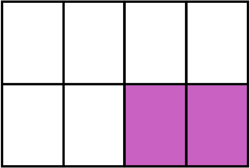 Magenta Rectangle Fraction 2:8