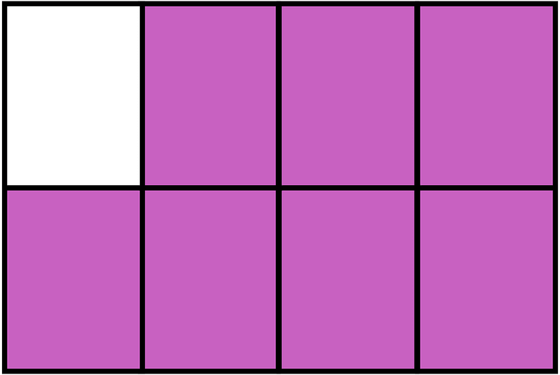 Magenta Rectangle Fraction 7:8