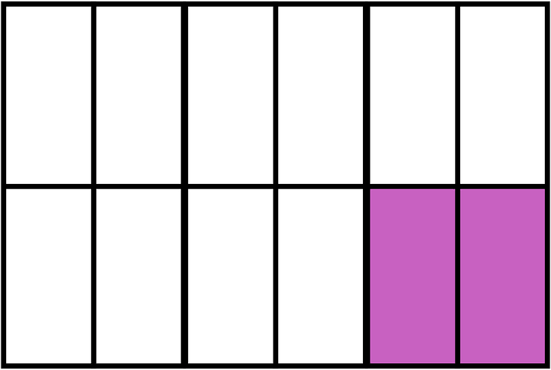 Magenta Rectangle Fraction 2:12