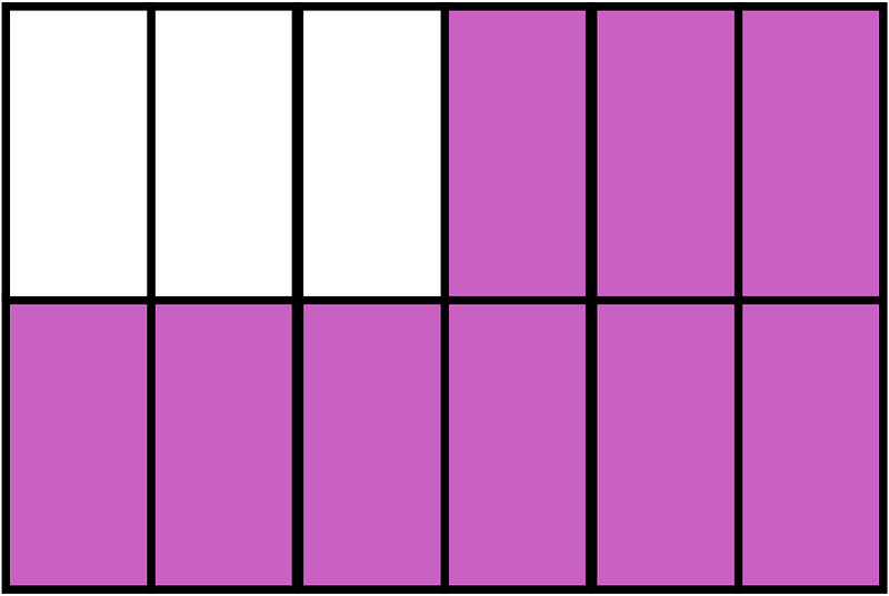 Magenta Rectangle Fraction 9:12