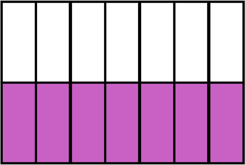 Magenta Rectangle Fraction 7:14