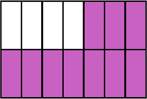 Magenta Rectangle Fraction 10:14