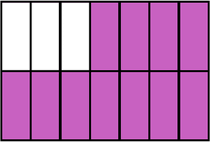 Magenta Rectangle Fraction 11:14