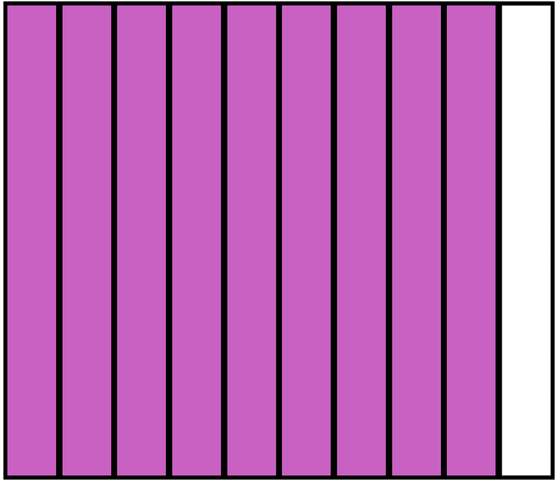 Magenta Rectangle Fraction 9:10