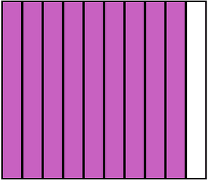 Magenta Rectangle Fraction 9:10