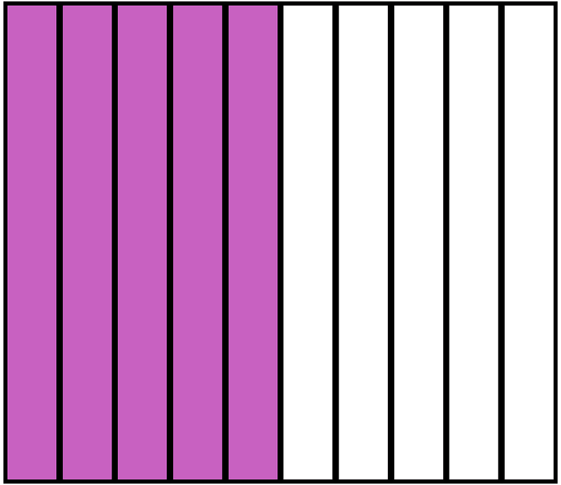 Magenta Rectangle Fraction 5:10