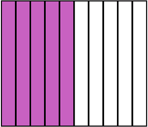 Magenta Rectangle Fraction 5:10