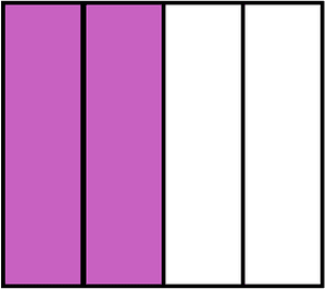 Magenta Rectangle Fraction 2:4