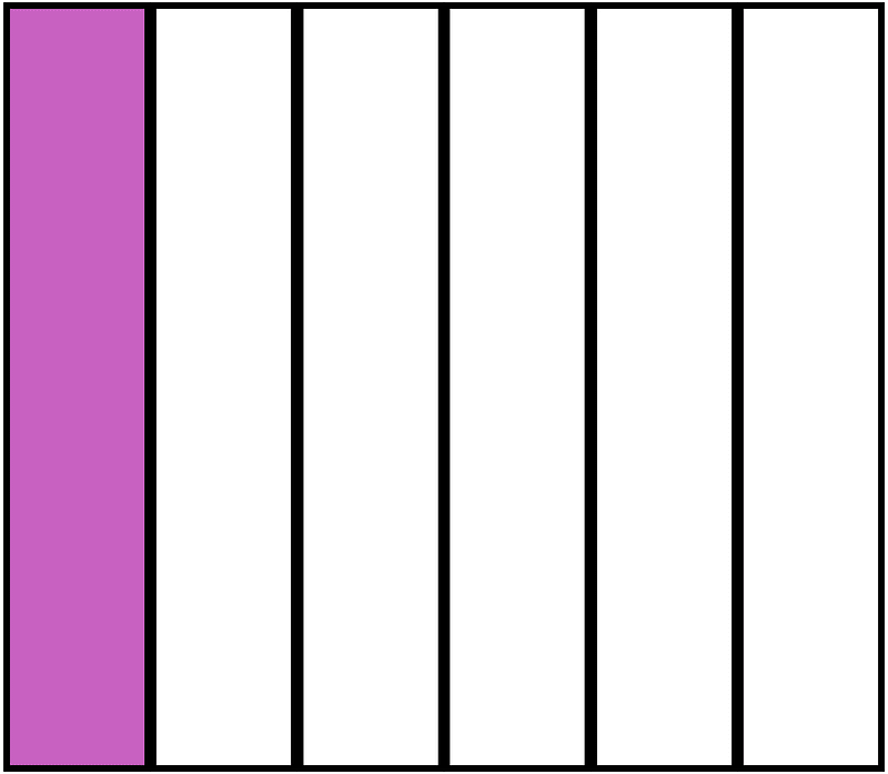 Magenta Rectangle Fraction 1:6