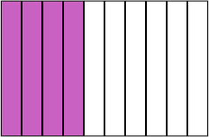 Magenta Rectangle Fraction 4:10