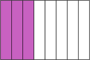 Magenta Rectangle Fraction 3:8