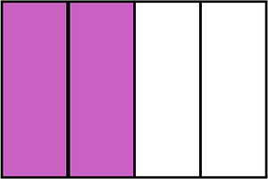 Magenta Rectangle Fraction 2:4